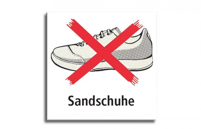 Sandschuh Verbotsschild